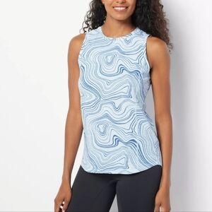 Zuda Blue Wave Pattern Tank Top